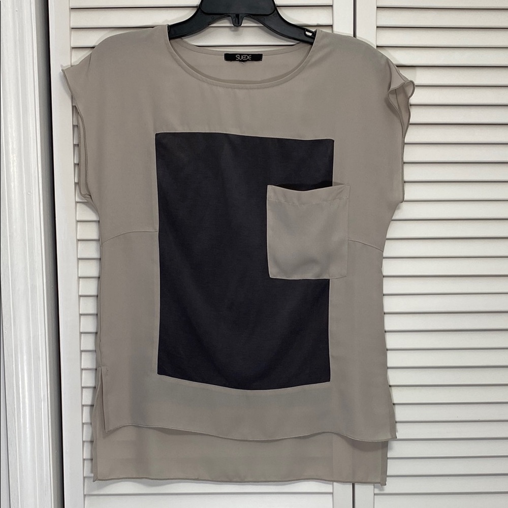 Gray Boxy Relaxed Blouse